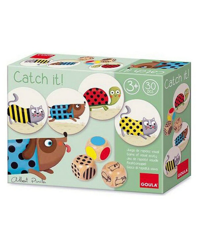 Goula Catch it educational game with colorful fishing rods and fish, designed for kids’ play and learning.
