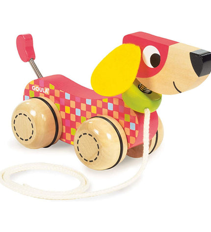 Goula Goula baby speelgoed with colorful wooden shapes and animals designed for young children’s play and development.