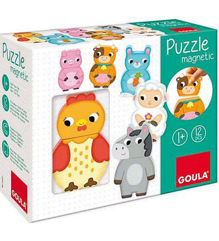 Personalized Goula wooden puzzle with 12 interlocking pieces, colorful educational toy for children, handmade and durable design.