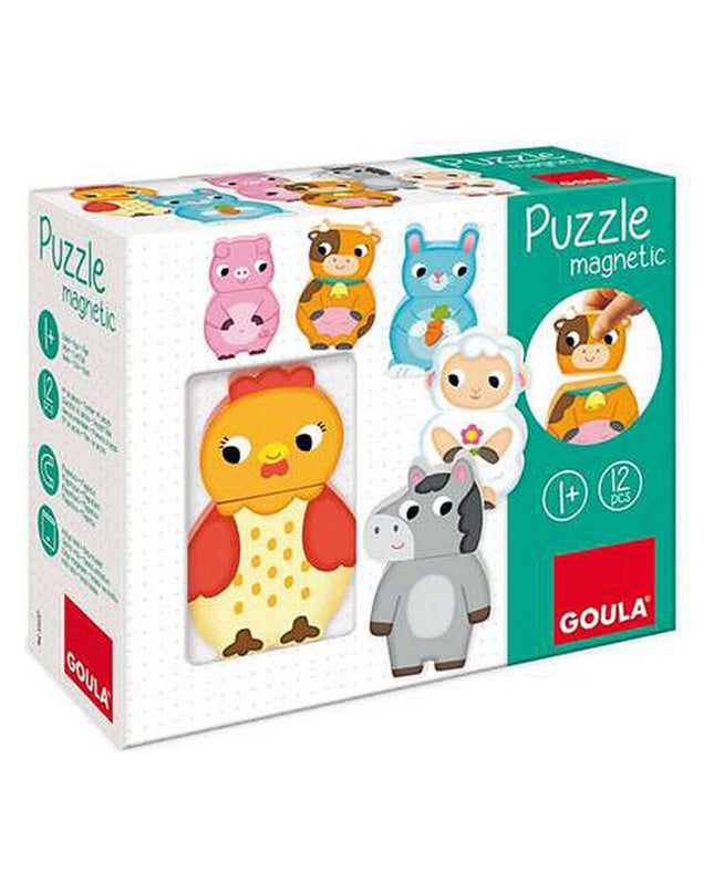 Personalized Goula wooden puzzle with 12 interlocking pieces, colorful educational toy for children, handmade and durable design.