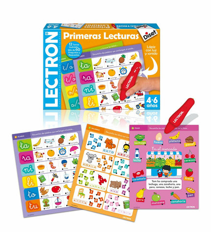 Diset Educatief Spel Lectron Diset Primeras Lecturas ES toy game with colorful reading cards and interactive learning features.