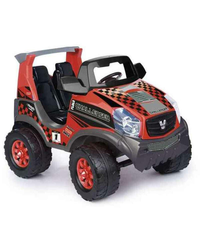 Red Feber Challenger 12V toy car for children, detailed plastic vehicle with realistic design and vibrant color.