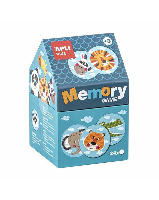 Colorful wooden children's puzzle by Apli featuring animal shapes, designed for kids' educational play and cognitive development.