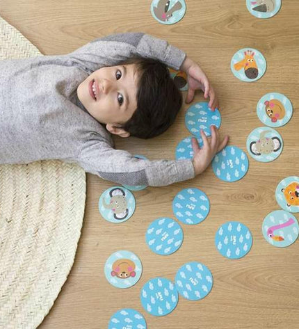 Colorful wooden children's puzzle by Apli, featuring interlocking pieces designed for kids' play and cognitive development.