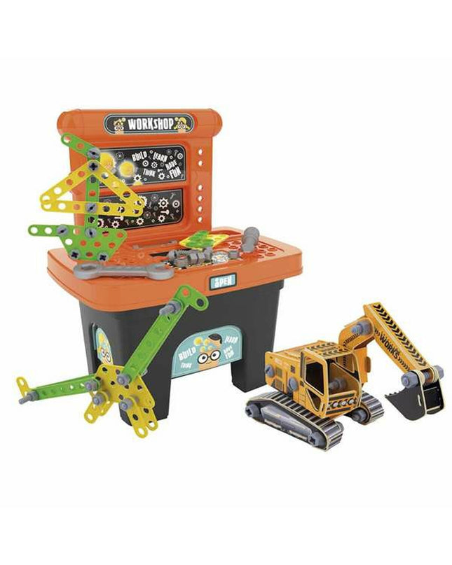 Chicos kids tool set in colorful toy workshop with various pretend tools and equipment, perfect for imaginative play.