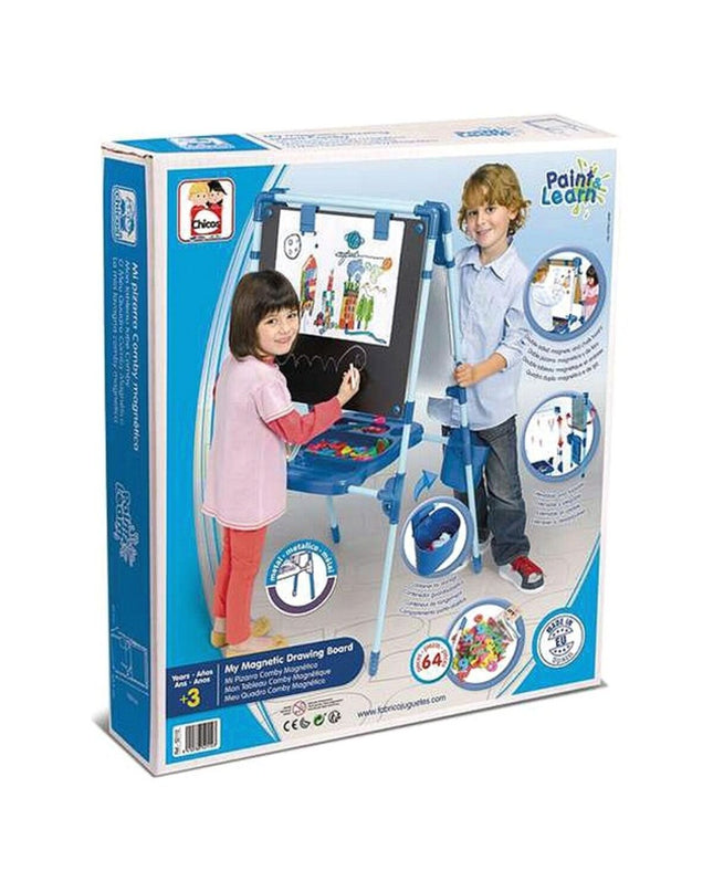 Chicos 2-in-1 kids' playboard with 64 pieces, 63x60x120 cm, for creative activities and toy gaming.