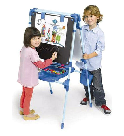 Chicos 2-in-1 kids' play board with 64 pieces, 63x60x120 cm, for creative activities and games.