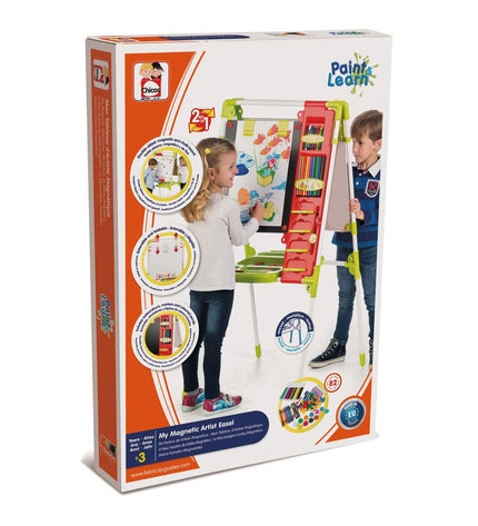 Chicos 2-in-1 foldable play table for kids, measuring 63x60x120 cm, ideal for creative activities and games.