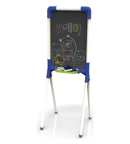 Chicos 2-in-1 kids' paint and learn board, creative activity toy with colorful sections, measuring 37x32x85 cm for creative play.
