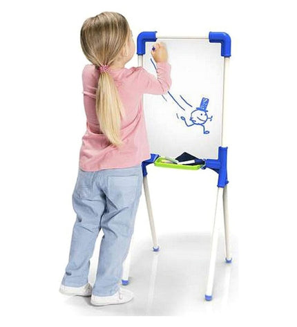 Chicos 2-in-1 kids' paint and learn board, colorful educational toy with drawing and writing surfaces, compact size.