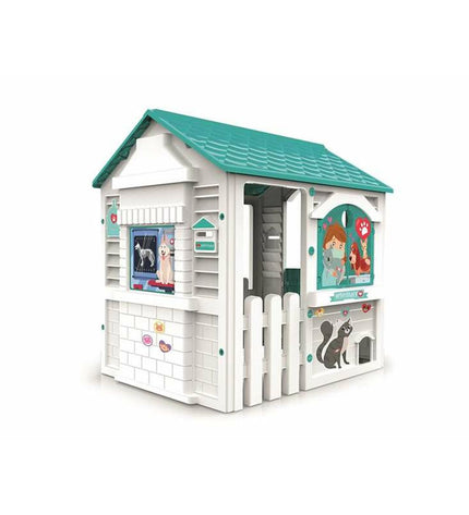 Chicos speelgoedhuis voor kinderen, dierenarts thema, met pink en blauw details, 84x103x104 cm, geschikt voor binnen en buiten spelen