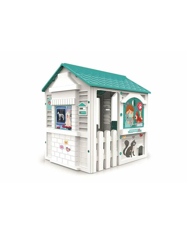 Chicos speelgoedhuis voor kinderen, dierenarts thema, met pink en blauw details, 84x103x104 cm, geschikt voor binnen en buiten spelen