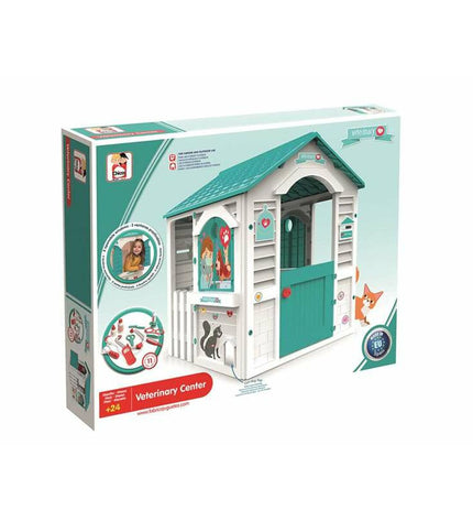 Chicos children's playhouse with animal vet theme, 84x103x104 cm, colorful outdoor toy for kids' imaginative play.