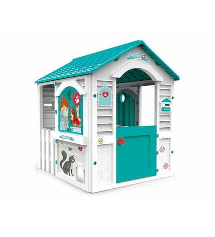Chicos speelgoedhuis voor kinderen met dierenarts thema, 84x103x104 cm, kleurrijk speelgoed en outdoor spel voor kinderen