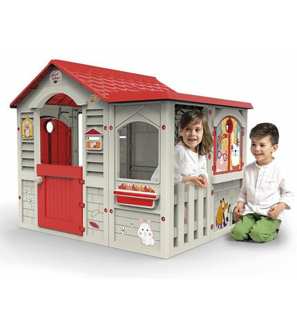 Chicos Grand Cottage XL playhouse for children, outdoor toy with colorful windows and door, made of durable plastic for outdoor fun