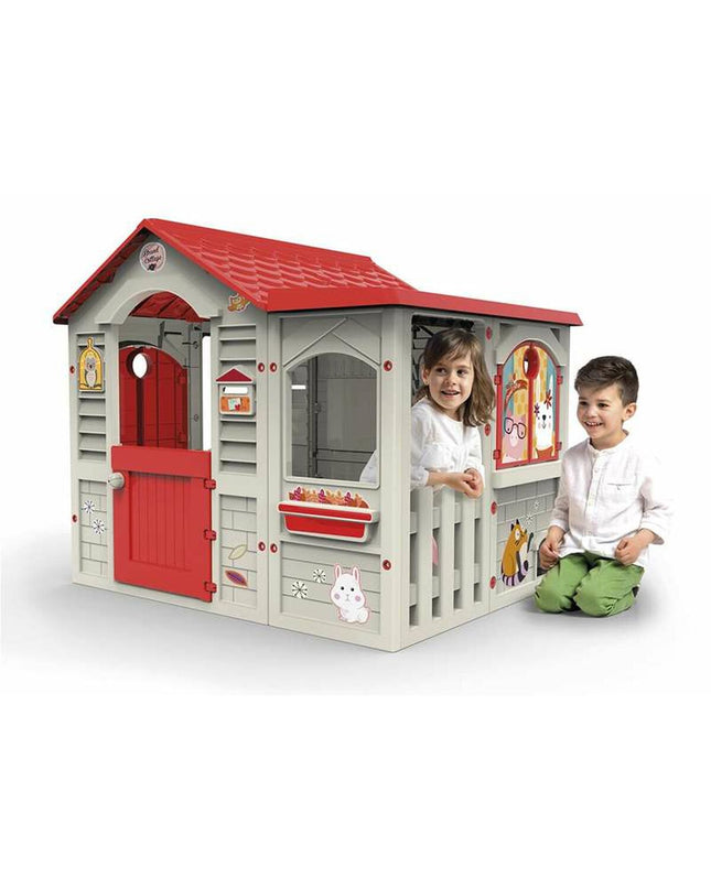 Chicos Grand Cottage XL playhouse for children, outdoor toy with colorful windows and door, made of durable plastic for outdoor fun
