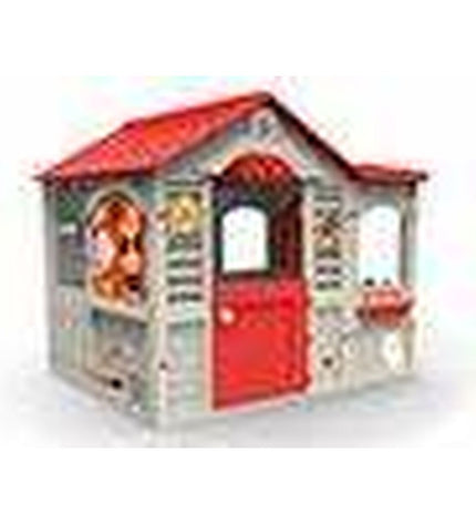 Chicos Grand Cottage XL toy house for children, outdoor playhouse with windows and door, suitable for backyard fun.