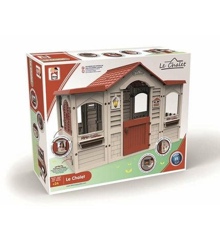 Chicos speelgoedhuis voor kinderen, kleurrijk speelhuis met ramen en deur, geschikt voor buitengebruik, afmetingen 156 x 103 x 104 cm
