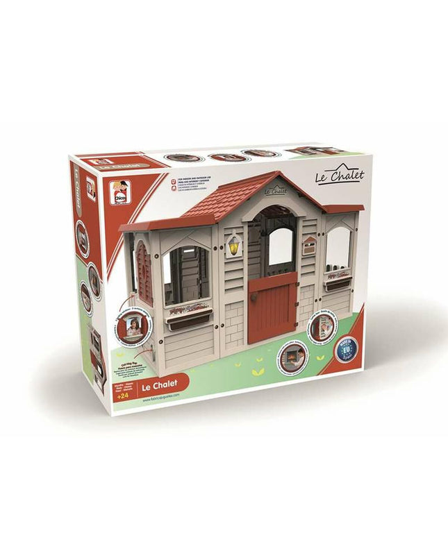 Chicos speelgoedhuis voor kinderen, kleurrijk speelhuis met ramen en deur, geschikt voor buitengebruik, afmetingen 156 x 103 x 104 cm