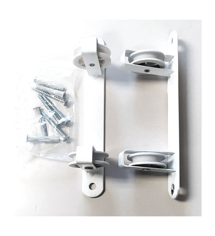 Tarrés Basic 2-katrollen muurwaslijn in wit, 25x5x5 cm, for laundry and home organization with wall-mounted design.