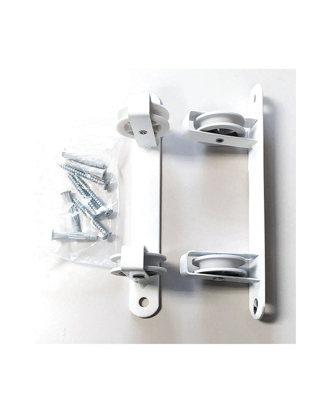 Tarrés Basic 2-katrollen muurwaslijn in wit, 25x5x5 cm, for laundry and home organization with wall-mounted design.
