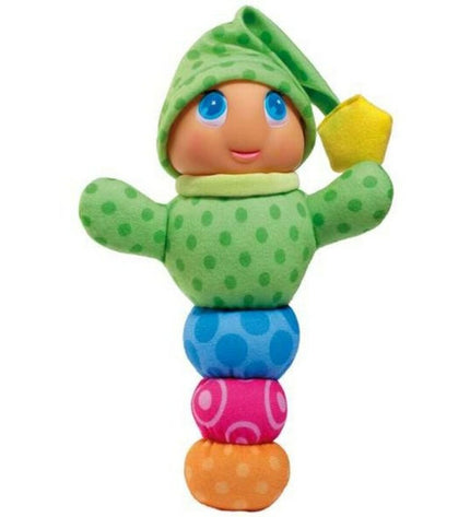 Moltó Gusy Luz Moltó 385 multicolored plush toy, 33 cm soft stuffed animal with blue, pink, and green PVC details.