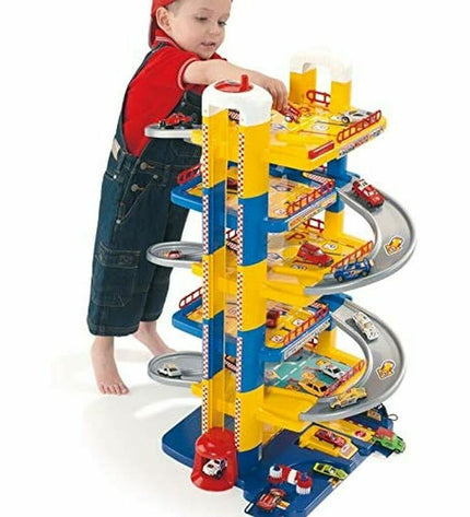 Moltó 5414 portable garage with six levels, toy playset featuring miniature garage structure and colorful toy cars.