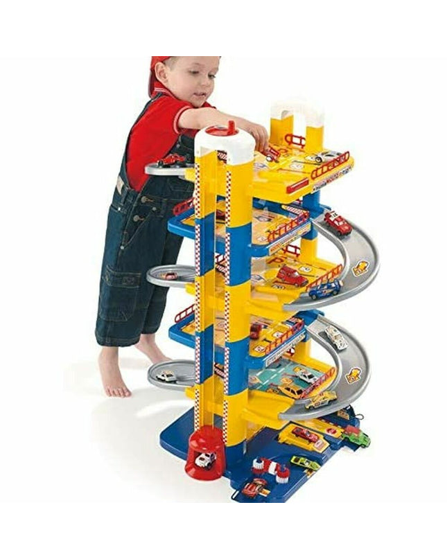 Moltó 5414 portable garage with six levels, toy playset featuring miniature garage structure and colorful toy cars.