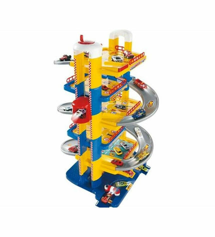 Moltó 5414 portable garage with 6 levels, toy playset for dolls and action figures, colorful plastic construction