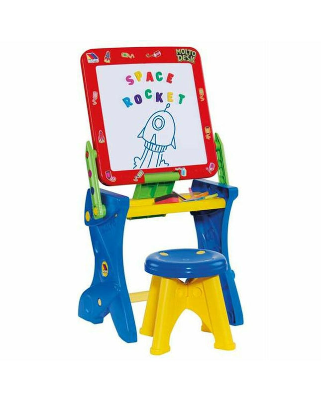 Moltó magnetic board with marker and accessories, used for creative activities and interactive play, ideal for children.
