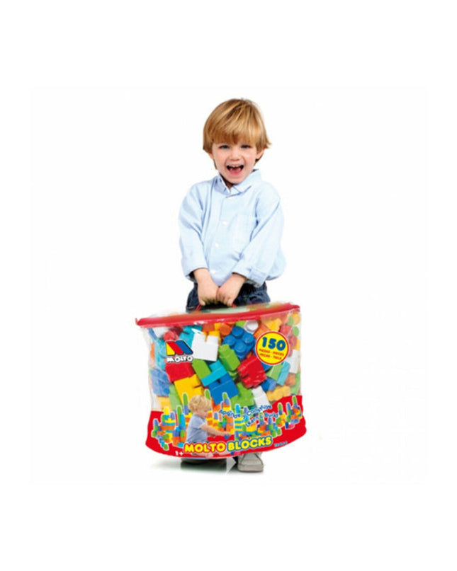 Moltó Bouwspel Moltó 12464 with 150 colorful construction pieces for creative building and imaginative play.
