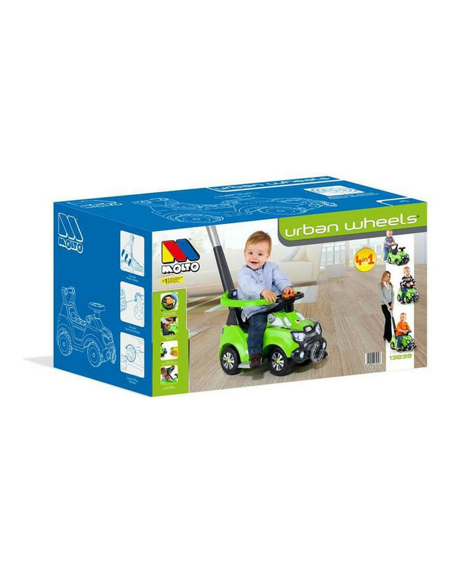 Moltó 4x4 toy quad bike for children, colorful plastic ride-on vehicle suitable for outdoor play and active fun.