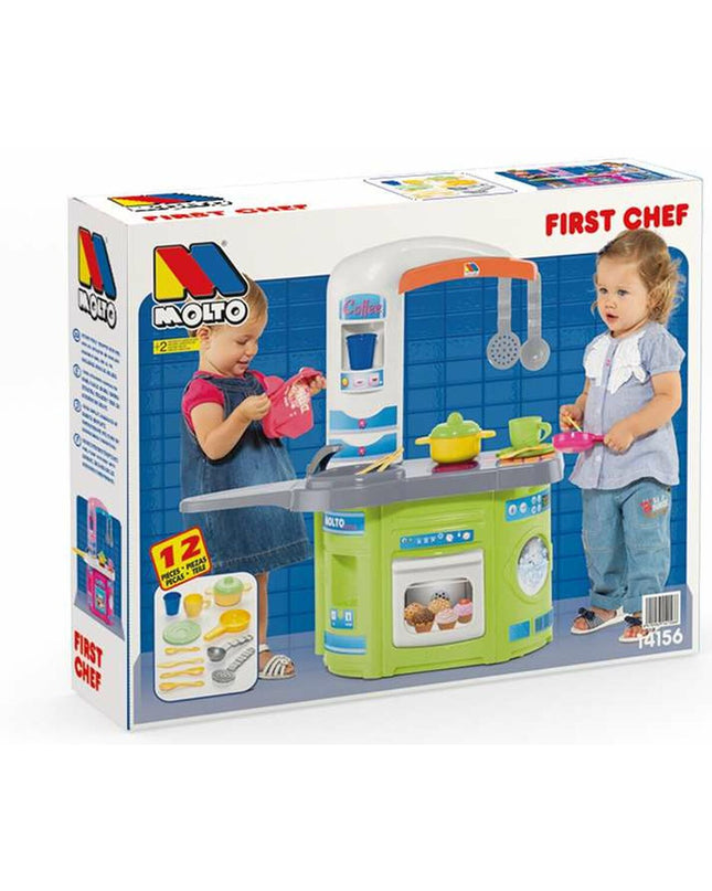 Moltó speelgoedkeuken 14156, 68 cm, with realistic kitchen accessories for imaginative play in a children's toy kitchen setting