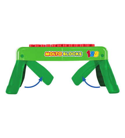 Moltó Baby Interactief Speelgoed Blocks Desk, 65x28 cm, colorful educational toy for young children with various shapes and textures.