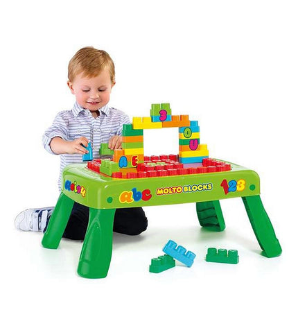 Colorful Moltó Blocks desk toy for babies, featuring various shaped blocks perfect for young children’s playful learning.