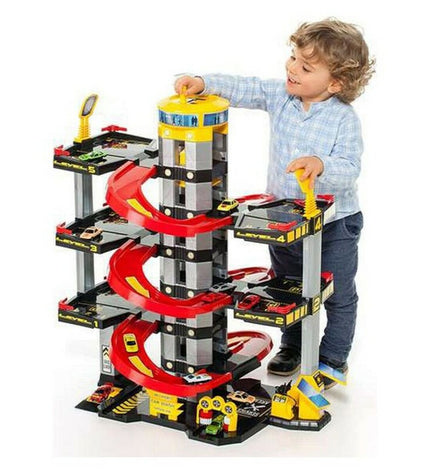 Moltó parking lot toy set with 78x65x51 cm size, featuring colorful play vehicles for children in a toy and games setting.