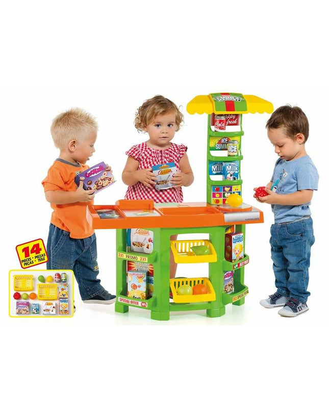 Moltó Speelgoedsupermarkt Moltó 14 onderdelen imiteerspel met speelgoedwinkel en cash register, colorful playset for children