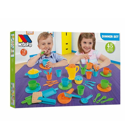 Colorful Moltó children's toy set with 45 pieces, including 15 detailed imitation game parts for imaginative play.