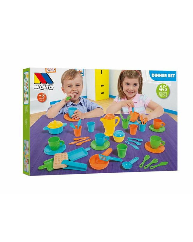 Colorful Moltó children's toy set with 45 pieces, including 15 detailed imitation game parts for imaginative play.