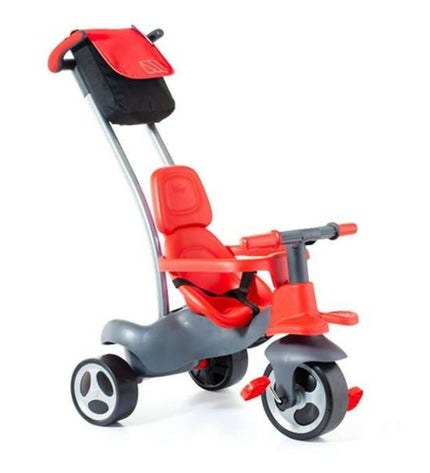 Red Moltó Urban Trike bicycle for kids, featuring a sturdy frame and safety features, perfect for outdoor play and riding fun.