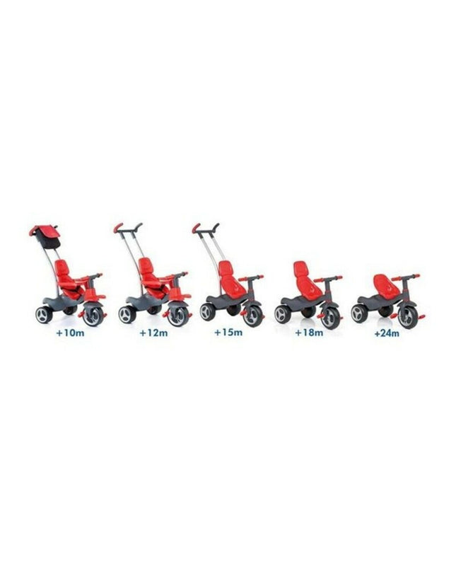 Red Moltó Urban Trike toy bike for kids, featuring a sturdy frame, adjustable seat, and safety handlebars, perfect for outdoor play.