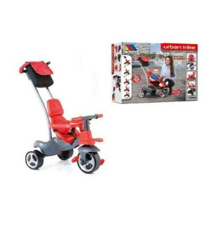 Red Moltó Urban Trike for children, 98 cm, featuring sturdy wheels and a colorful design suitable for outdoor play.