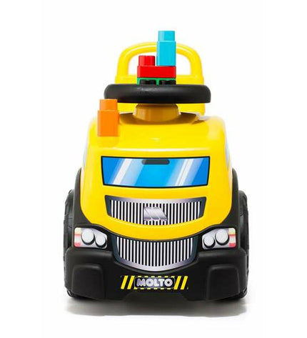 Moltó Driewieler trucks and blocks toy set, 89 cm, suitable for outdoor play, featuring colorful trucks and building blocks.