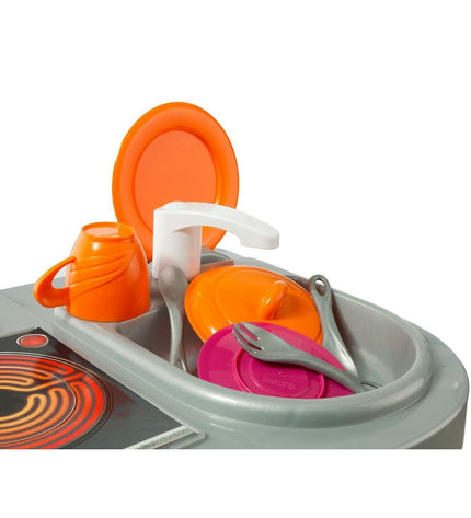 Blue Moltó toy kitchen Cook with foldable design, measuring 100x97x31 cm, perfect for imaginative play and pretend cooking.