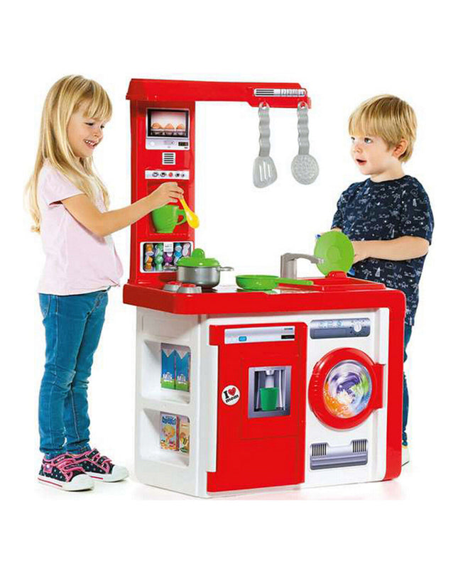 Moltó toy kitchen set with oven, sink, and stove, measuring 82 x 56 x 28 cm, designed for imaginative play.