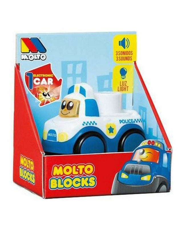 Moltó Auto met Licht en Geluid speelgoed voertuig, colorful and detailed, designed for children’s play and entertainment.