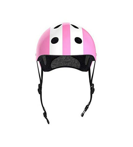 Pink and white Moltó children's bike helmet for ages 48-53 cm, designed for sports and outdoor cycling.