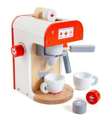 Moltó toy coffee machine imitation playset for kids, realistic plastic coffee maker with buttons and dispenser, colorful design