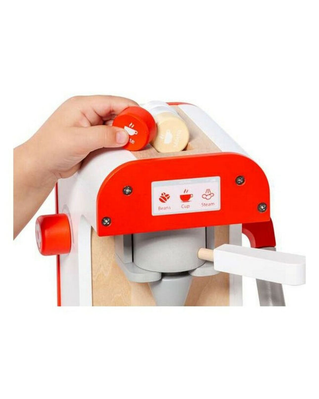 Moltó toy coffee machine replica for children, detailed plastic playset with buttons and coffee cup for imaginative pretend play