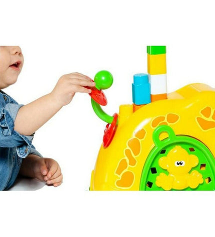 Moltó Giraffe interactive baby toy for young children, soft plush with colorful details and sensory features.